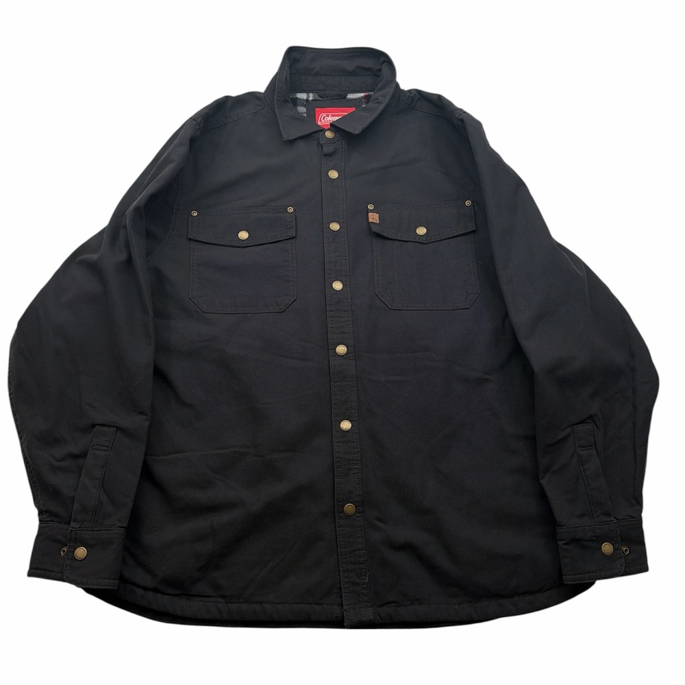 Coleman Fleece Lined Canvas Shirt Jacket XL Black Work Coat